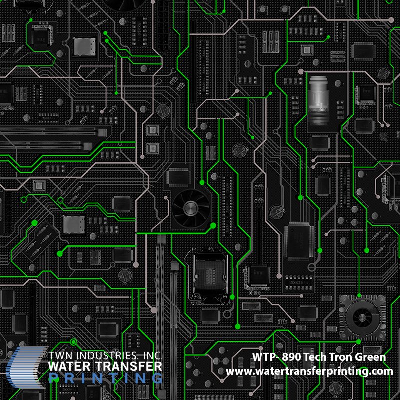 WTP-890 Tech-Tron Green Hydrographic Film