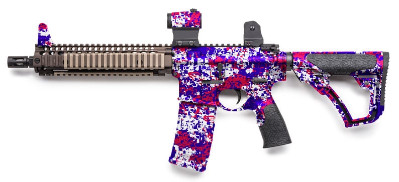 blue digital camo gun