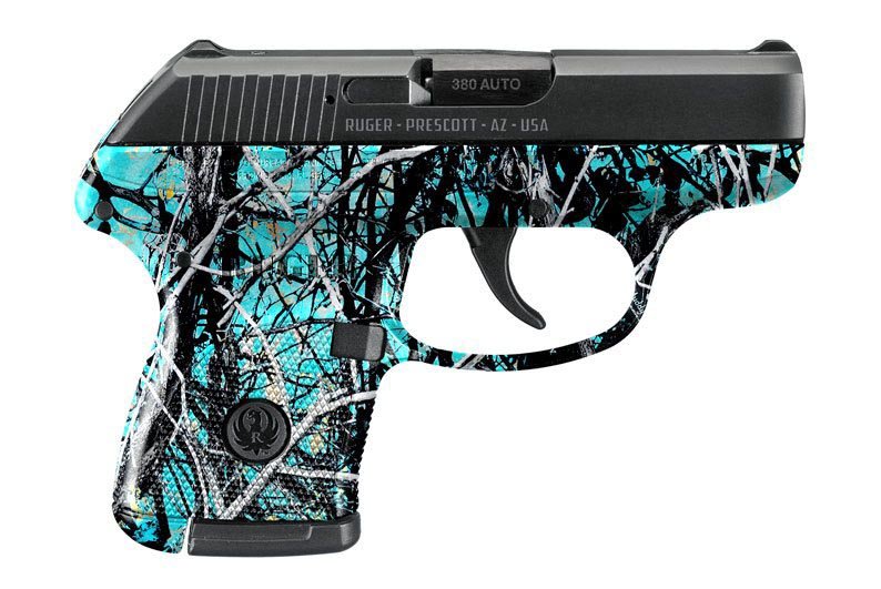 blue digital camo gun