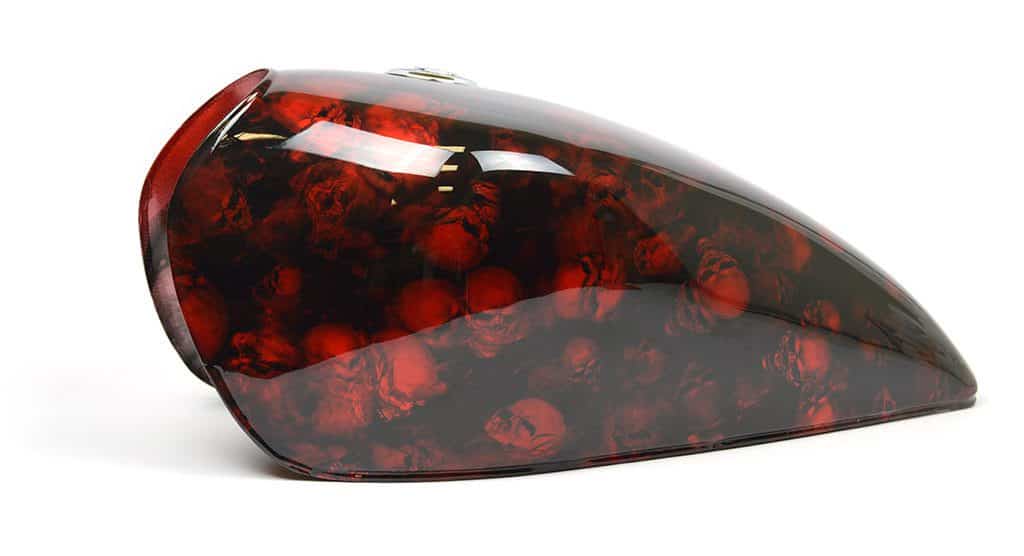 Hydrographics Dipping Near Me: Skulls Motorcycle Gas Tank