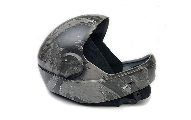 Helmet dipped in ATACS Ghost water transfer printing film