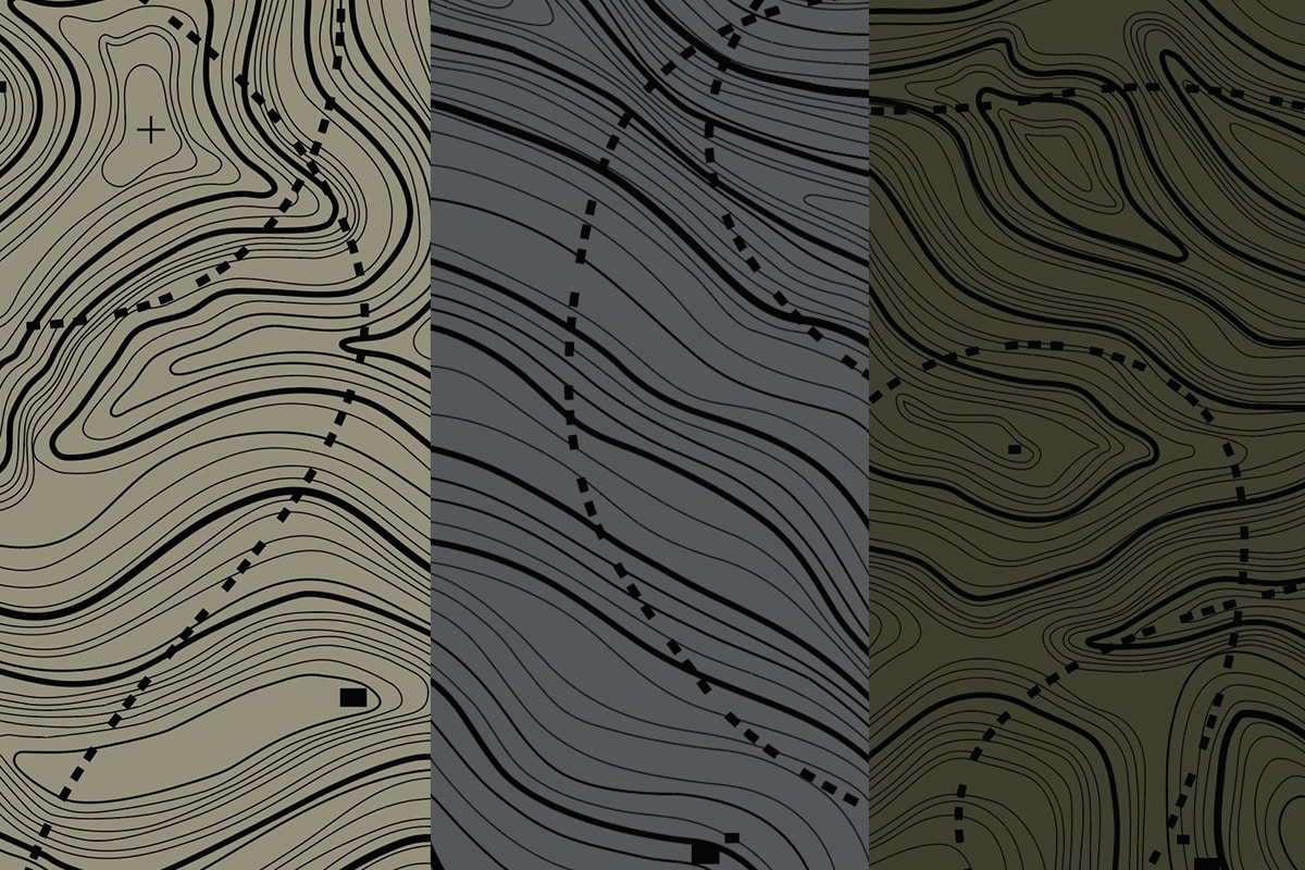 Black Ops Black Lines Topographic Map Hydrographic Film