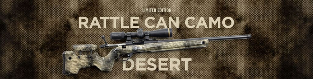 Lámina Hydro Dip con diseño de camuflaje desértico en lata de spray sobre culata MDT