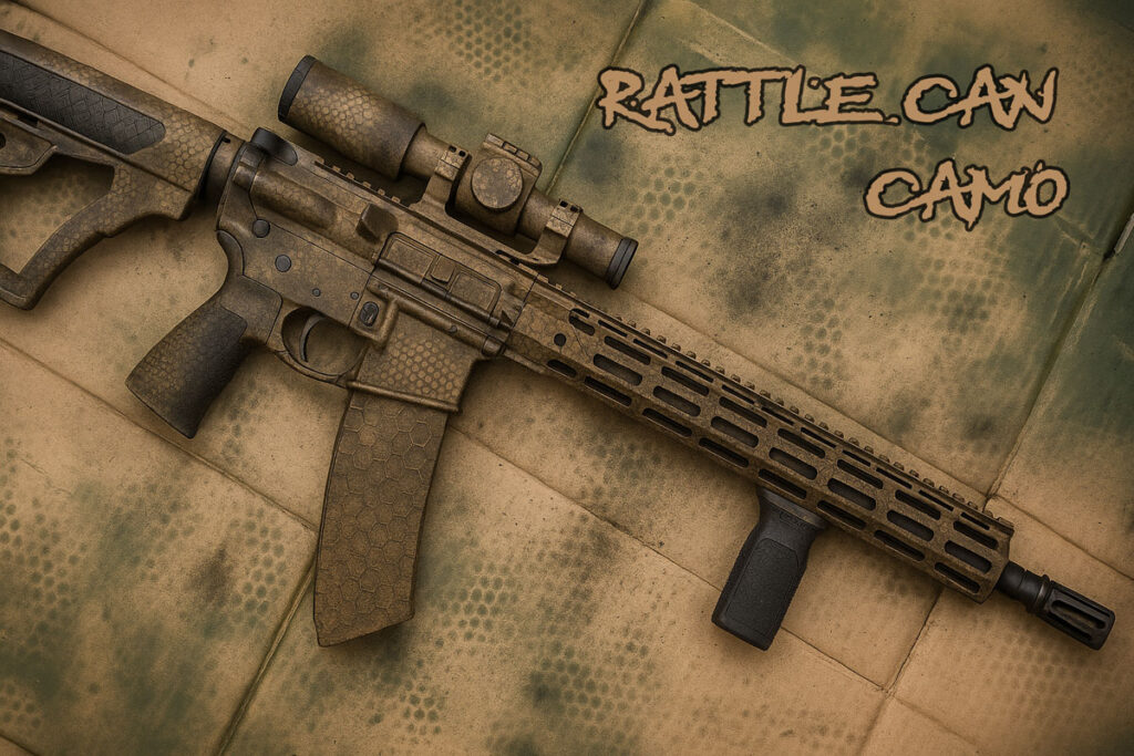 Rifle con camuflaje de lata de spray