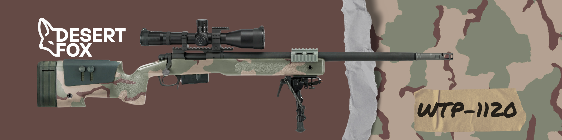 Rifle Desert Fox con acabado hidrográfico Rifle Desert Fox con acabado hidrográfico